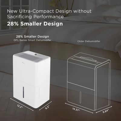 Image showing  32-Pint 3,000 sq. ft. Portable Compact Smart Dehumidifier with Remote, App & Smart Home Integration in White