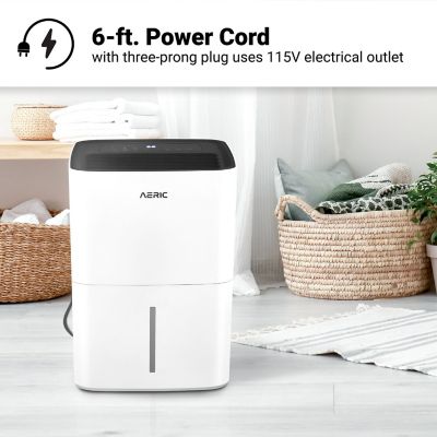 Image showing  50-Pint Portable Dehumidifier with Pump & Drain for Rooms up to 4,500 sq. ft. in White