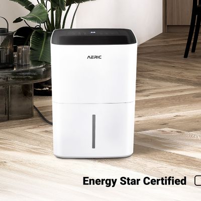 Image showing 6 th Aeric 50-Pint Portable Dehumidifier with Pump & Drain for Rooms up to 4,500 sq. ft. in White