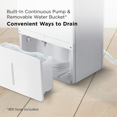 Image showing  50-Pint 4,500 sq. ft. Portable Smart Dehumidifier with Remote, Pump, App & Smart Home Integration in White