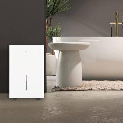 Image showing 9 th TCL 50-Pint 4,500 sq. ft. Portable Smart Dehumidifier with Remote, Pump, App & Smart Home Integration in White