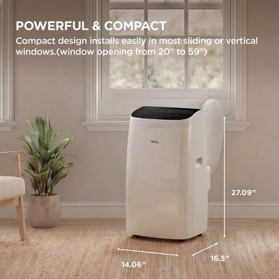 Image showing  10,000 BTU (DOE) Smart Portable Air Conditioner Cools 450 sq. ft. with Dehumidifier, Remote & Wi-Fi in White
