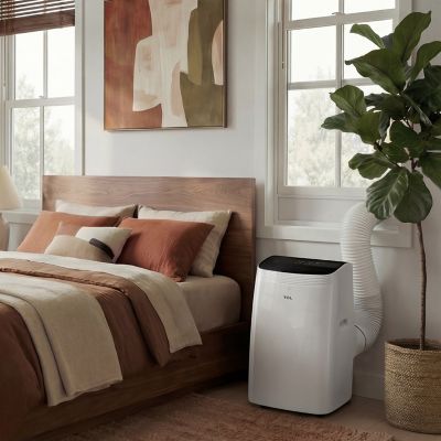 Image showing 7 th TCL 10,000 BTU (DOE) Smart Portable Air Conditioner Cools 450 sq. ft. with Dehumidifier, Remote & Wi-Fi in White