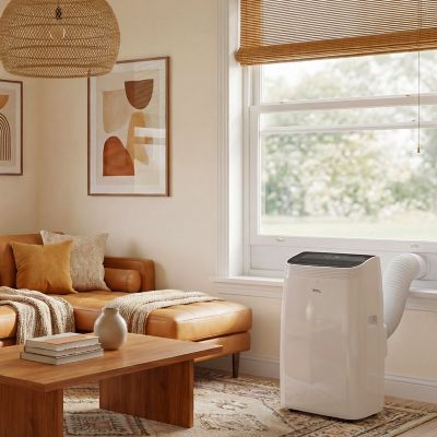 Image showing 9 th TCL 10,000 BTU (DOE) Smart Portable Air Conditioner Cools 450 sq. ft. with Dehumidifier, Remote & Wi-Fi in White
