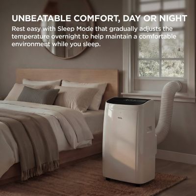 Image showing 33 th TCL 10,000 BTU (DOE) Smart Portable Air Conditioner Cools 450 sq. ft. with Dehumidifier, Remote & Wi-Fi in White