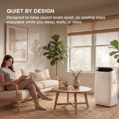 Image showing  8,000 BTU (DOE) Smart Portable Air Conditioner Cools 350 sq. ft. with Dehumidifier, Remote & Wi-Fi in White