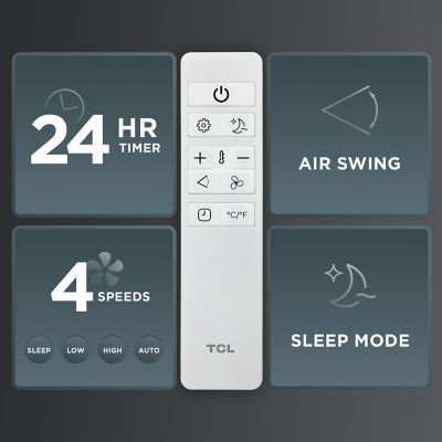 Image showing 7 th TCL 8,000 BTU (DOE) Smart Portable Air Conditioner Cools 350 sq. ft. with Dehumidifier, Remote & Wi-Fi in White