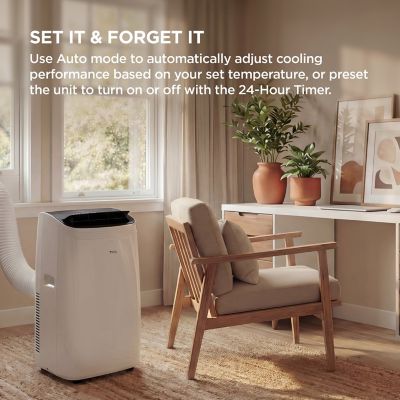 Image showing 34 th TCL 8,000 BTU (DOE) Smart Portable Air Conditioner Cools 350 sq. ft. with Dehumidifier, Remote & Wi-Fi in White