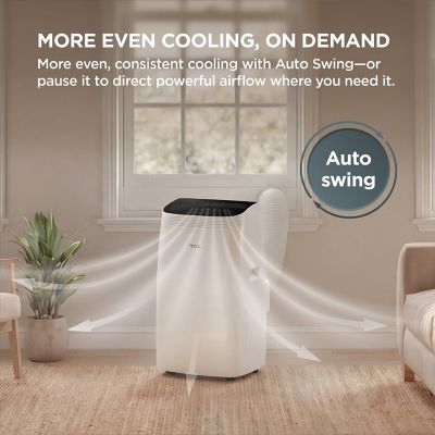 Image showing 36 th TCL 8,000 BTU (DOE) Smart Portable Air Conditioner Cools 350 sq. ft. with Dehumidifier, Remote & Wi-Fi in White