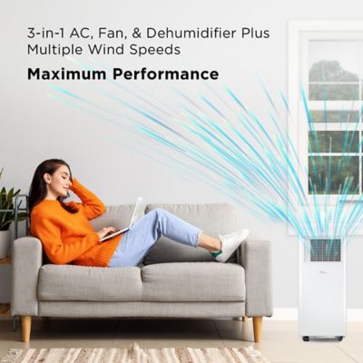Image showing  6,000 BTU (DOE) Smart Portable Air Conditioner Cools 250 sq. ft. with Dehumidifier, Remote & Wi-Fi in White
