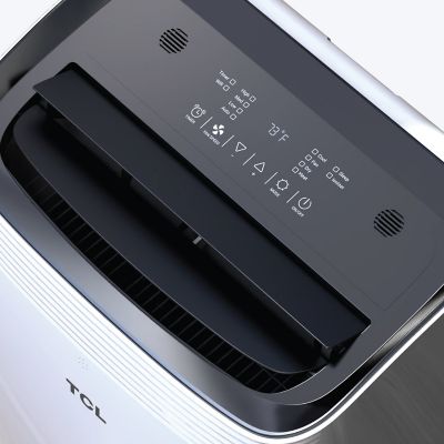 Image showing 8 th TCL Q-Series 10,000 BTU (DOE) Portable Inverter AC Cools 450 sq. ft. with Heater, Remote & WiFi in White