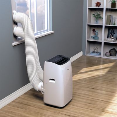 Image showing 9 th TCL Q-Series 10,000 BTU (DOE) Portable Inverter AC Cools 450 sq. ft. with Heater, Remote & WiFi in White