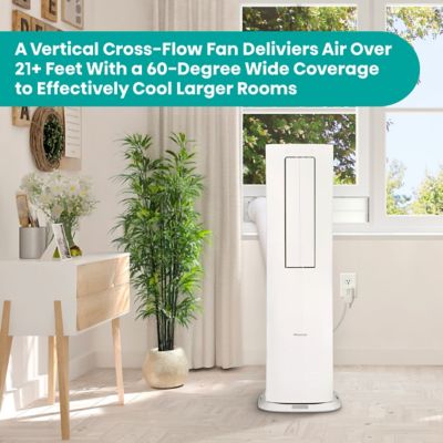 Image showing 6 th Hisense 8,000 BTU (DOE) 115V Portable Air Conditioner Cools 350 sq. ft. with Heater, Dehumidifier, Remote & Wi-Fi