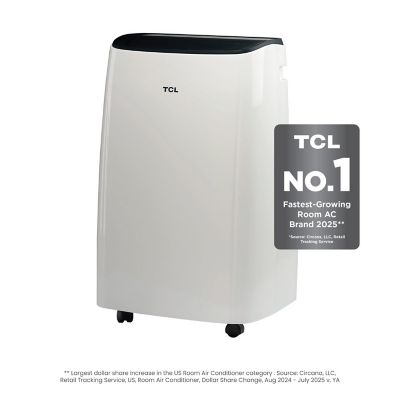 TCL 7,000 BTU (DOE) Smart Portable Air Conditioner Cools 300 sq. ft. with Dehumidifier, Remote & Wi-Fi in White