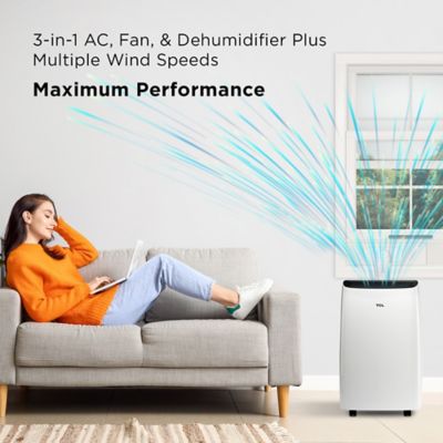Image showing  7,000 BTU (DOE) Smart Portable Air Conditioner Cools 300 sq. ft. with Dehumidifier, Remote & Wi-Fi in White