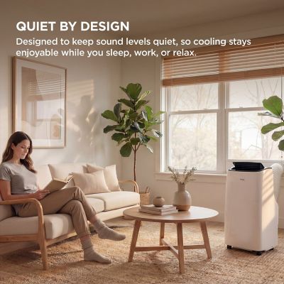 Image showing  7,000 BTU (DOE) Smart Portable Air Conditioner Cools 300 sq. ft. with Dehumidifier, Remote & Wi-Fi in White