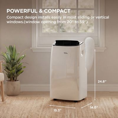 Image showing  7,000 BTU (DOE) Smart Portable Air Conditioner Cools 300 sq. ft. with Dehumidifier, Remote & Wi-Fi in White