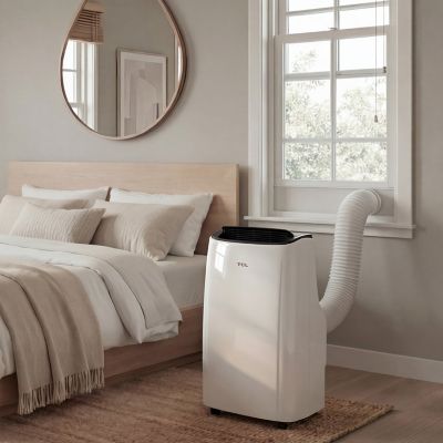 Image showing 7 th TCL 7,000 BTU (DOE) Smart Portable Air Conditioner Cools 300 sq. ft. with Dehumidifier, Remote & Wi-Fi in White