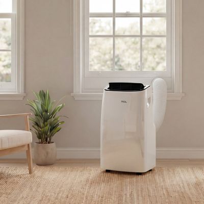 Image showing 8 th TCL 7,000 BTU (DOE) Smart Portable Air Conditioner Cools 300 sq. ft. with Dehumidifier, Remote & Wi-Fi in White