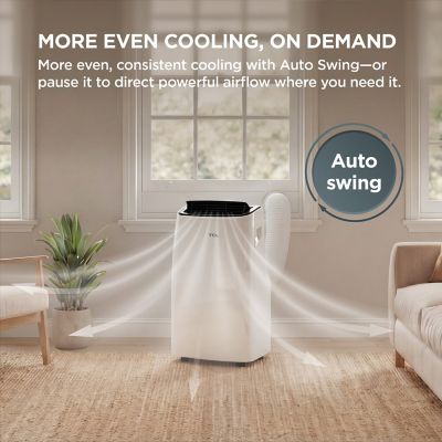 Image showing 26 th TCL 7,000 BTU (DOE) Smart Portable Air Conditioner Cools 300 sq. ft. with Dehumidifier, Remote & Wi-Fi in White