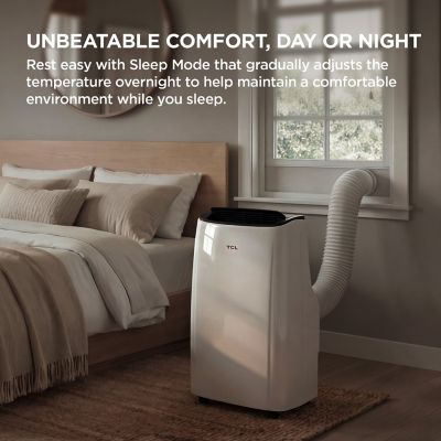 Image showing 27 th TCL 7,000 BTU (DOE) Smart Portable Air Conditioner Cools 300 sq. ft. with Dehumidifier, Remote & Wi-Fi in White