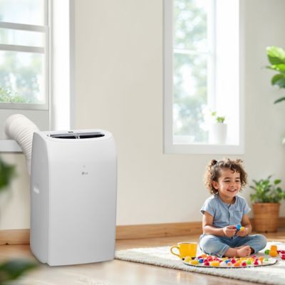 Image showing 8 th LG 10,200 BTU (DOE) 115V Portable Air Conditioner Cools 450 sq. ft. with Heater, Dehumidifier, Remote & Wi-Fi Enabled
