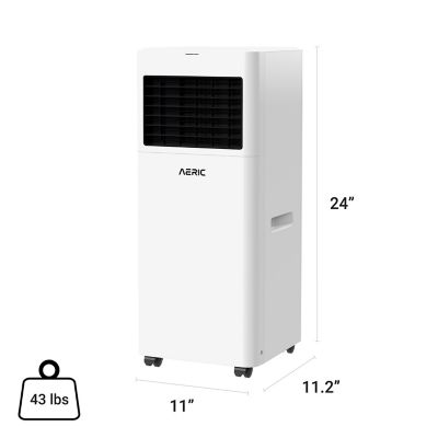 Image showing  5,000 BTU (DOE) 115 V Portable Air Conditioner Cools 400 sq. ft. with Wi-Fi, Dehum & Remote, Matte White