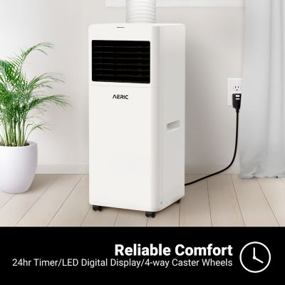 Image showing  5,000 BTU (DOE) 115 V Portable Air Conditioner Cools 400 sq. ft. with Wi-Fi, Dehum & Remote, Matte White