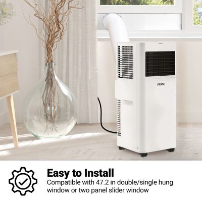 Image showing 6 th Aeric 5,000 BTU (DOE) 115 V Portable Air Conditioner Cools 400 sq. ft. with Wi-Fi, Dehum & Remote, Matte White