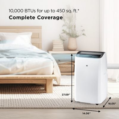 Image showing  10,000 BTU (DOE) Smart Portable Air Conditioner Cools 450 sq. ft. with Heater, Dehumidifier, Remote & WiFi in White