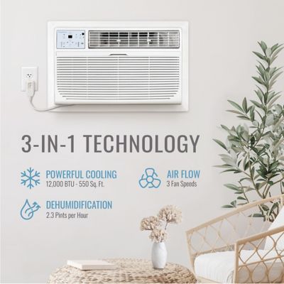 Image showing  12,000 BTU 230V Through-the-Wall Air Conditioner Cools 550 sq. ft. with Remote
