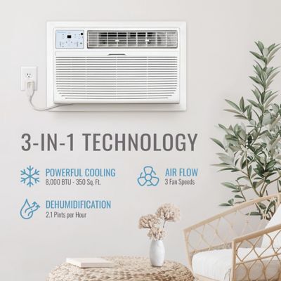 Image showing  8,000 BTU 115V Through-the-Wall Air Conditioner Cools 350 sq. ft. with Remote