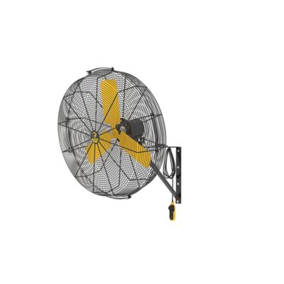 Big Ass Fans AirEye 30 in. Directional Wall Mounted Fan, Motion-Detecting Variable Fan Speed Controls, Silver/Yellow