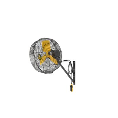 Big Ass Fans AirEye 24 in. Directional Wall Mounted Fan, Motion-Detecting Variable Fan Speed Controls, Silver/Yellow