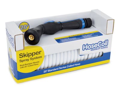 Image showing 1 th HoseCoil Skipper Spray System 20 ft. Hose Kit with Boat Bumper Thumb Lever Nozzle