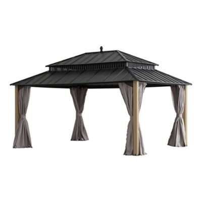Image showing  16 x 12 Kingston Hardtop Rectangular Gazebo Wood