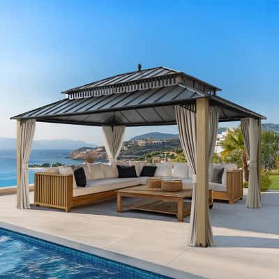 Image showing  16 x 12 Kingston Hardtop Rectangular Gazebo Wood