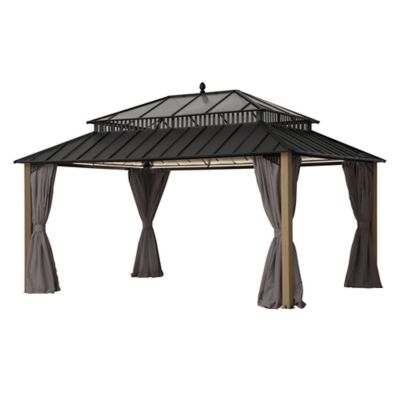 Image showing  16 x 12 Kingston Hardtop Rectangular Gazebo Wood