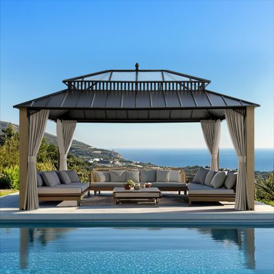 Image showing  16 x 12 Kingston Hardtop Rectangular Gazebo Wood