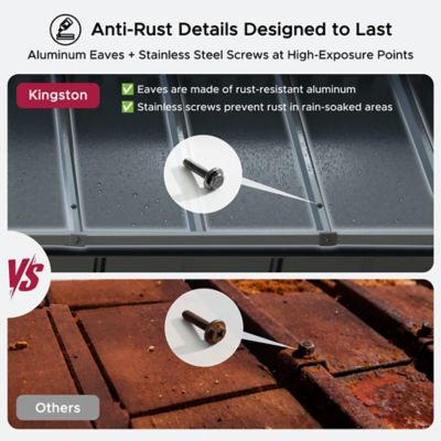 Image showing 6 th Sunjoy 16 x 12 Kingston Hardtop Rectangular Gazebo Wood