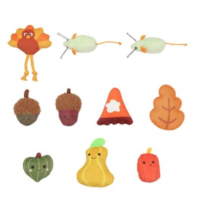 Paws & Claws Harvest Hunt Plush Cat Toy Set, Assorted, 10 pk.