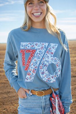 Image showing  Patriotic Floral, 1776, Long Sleeve T-Shirt