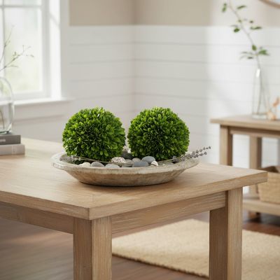 Image showing  6 in. Handcrafted Preserved Boxwood Topiary Decorative Balls, Set of 2