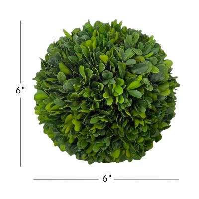Image showing  6 in. Handcrafted Preserved Boxwood Topiary Decorative Balls, Set of 2