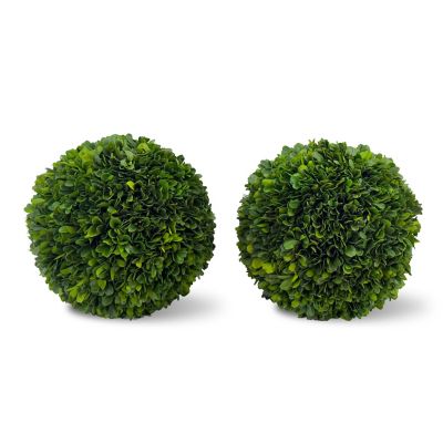 Image showing  8 in. Handcrafted Preserved Boxwood Topiary Decorative Balls Set of 2