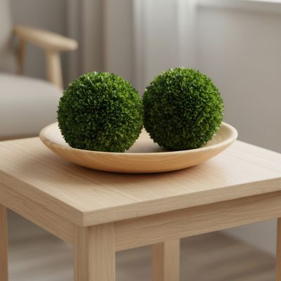 Image showing  8 in. Handcrafted Preserved Boxwood Topiary Decorative Balls Set of 2