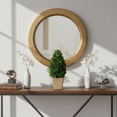 Image showing  EverGreen Handcrafted Preserved Boxwood Cone Topiary Tabletop Decor, 12 in.