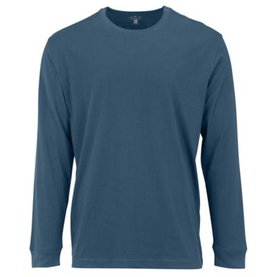 Blue Mountain Men's Jersey Crew Neck Long-Sleeve T-Shirt