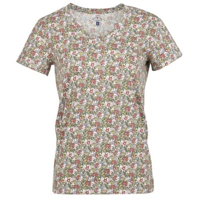 Blue Mountain Women's Floral V-Neck Short-Sleeve T-Shirt
