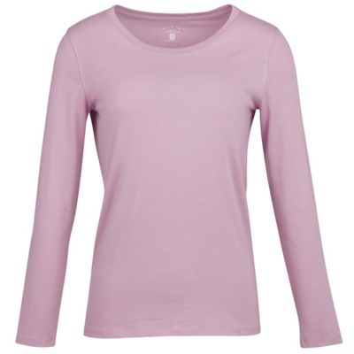 Blue Mountain Women's Orchid Scoop Neck Long-Sleeve T-Shirt, Pink